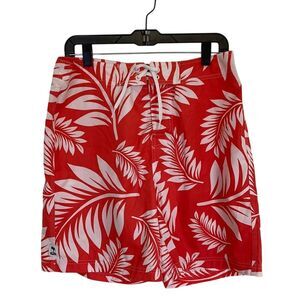 Island Company Men's Board Short Size 32 Tropical Print Orange White‎